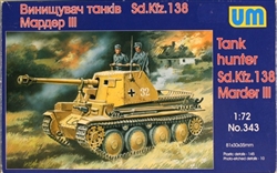UM Models 1/72 Marder III SdKfz 138 WWII Tank w/Self-Propelled Gun