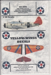 YELLOW-WINGS DECALS 1/48 USN TBD-1 Devastator Complete Package VT-5 &VT-6