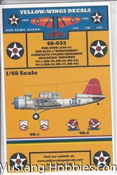 YELLOW-WINGS DECALS 1/48 USN OS2U KING FISCHER COMPLETE 9 PLANE SQUADRON INCLUDING WING MEN