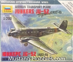 ZVEZDA 1/200 German Transport Plane Junkers Ju 52 1932-45